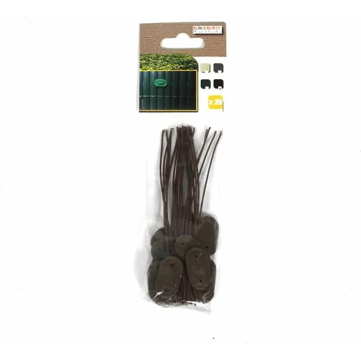 Befestigungsclips Sichtschutzmatten 25er Befestigungsset Draht PVC Sichtschutz Braun