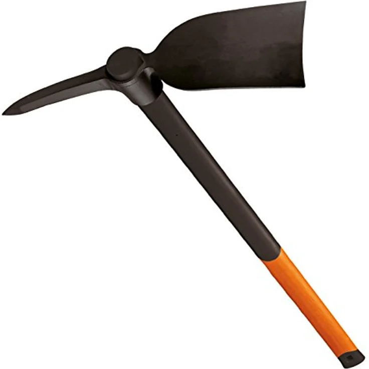 Fiskars Spitz- und Breithacke, Länge: 90 cm, Gewicht 3 kg, Karbonstahl-Kopf-Glasfaserverstärkter Kunststoff-Griff, Schwarz-Orange, 1002209 – Bild 2