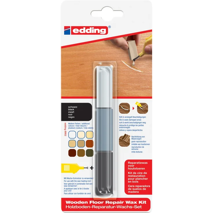 edding Holzboden-Reparaturwachs-Set 8902 schwarz