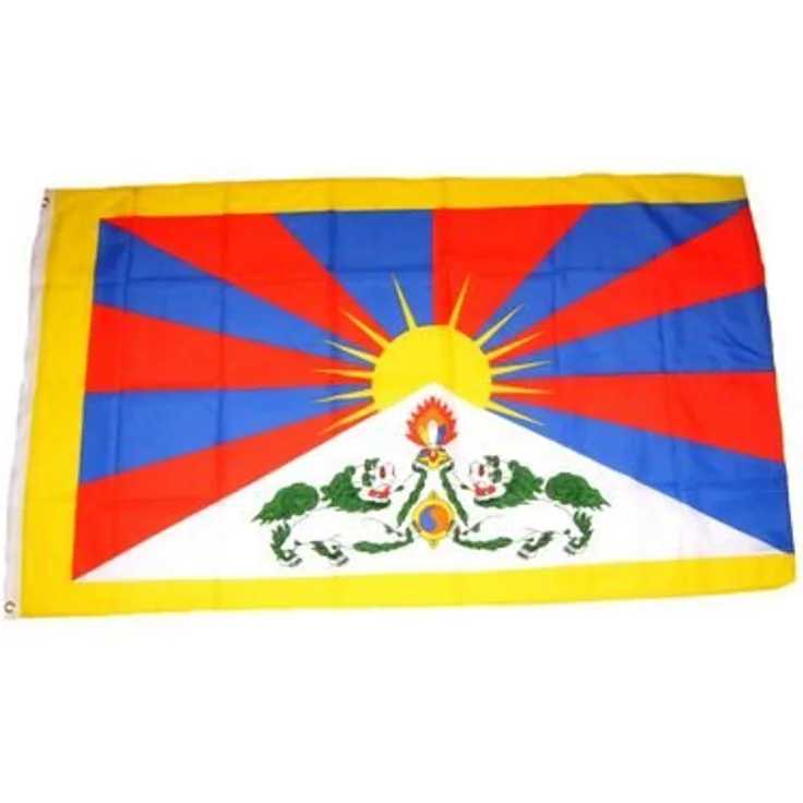 Flaggenking Tibet Flagge/Fahne - wetterfest, mehrfarbig, 150 x 90 x 1 cm