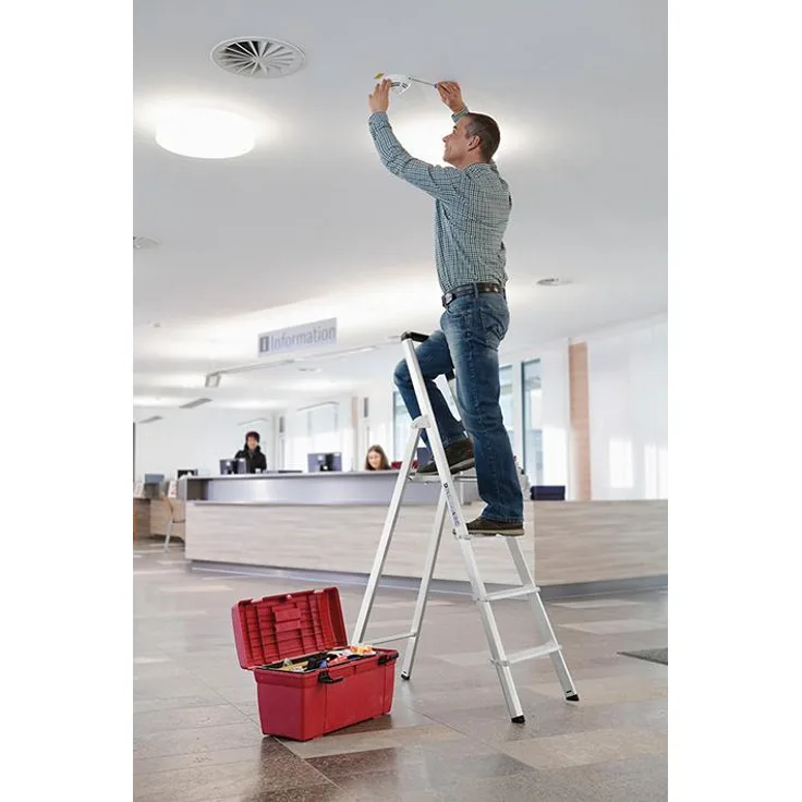 Aluminium Stufen-Stehleiter Arbeitshöhe (max.): 3.25 m Günzburger Steigtechnik 11225 Silber 6.9 kg Silber