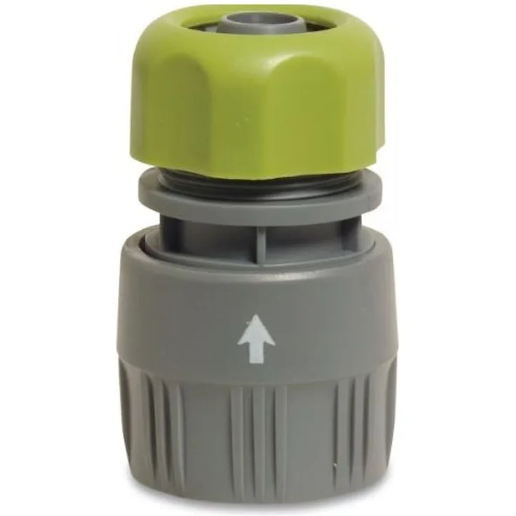Hydro-Fit Schlauchkupplung Klickverbinder für Schlauch 1-2 Zoll (Ø 12 mm) PVC-U Grau-Grün