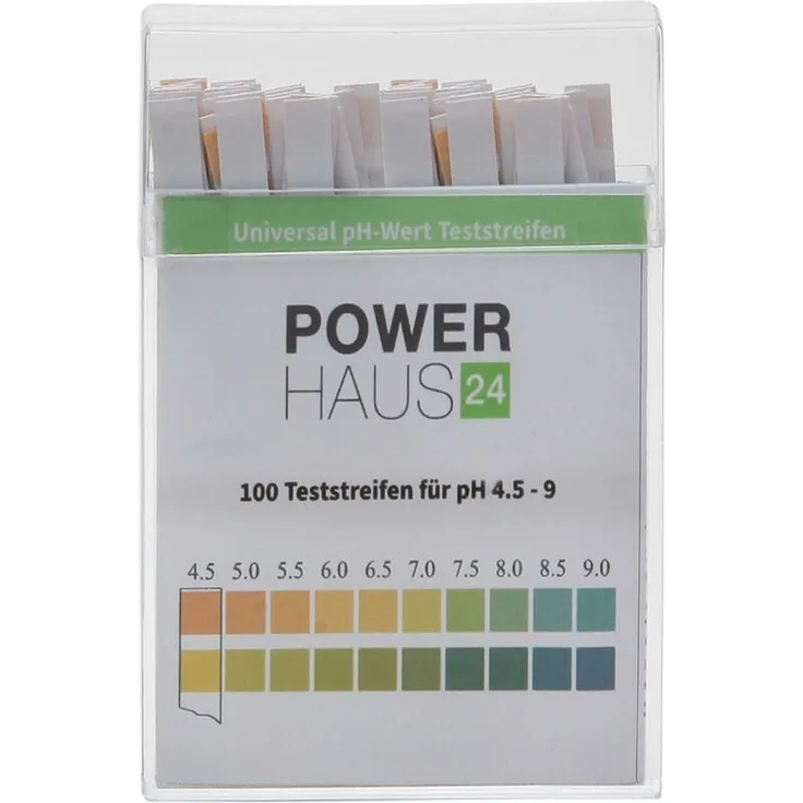 POWERHAUS24 Urin & Speichel pH Teststreifen, Messbereich von pH 4,5 bis 9, 100 Stück