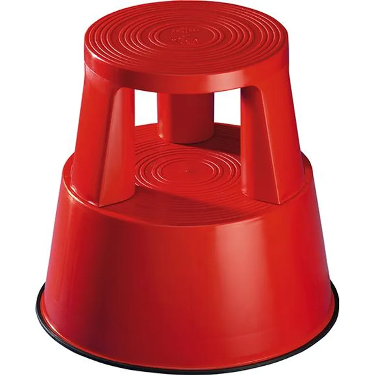 Wedo 212202 Rollhocker Step aus Kunststoff, Höhe 43 cm, Tragkraft 150 kg, rot