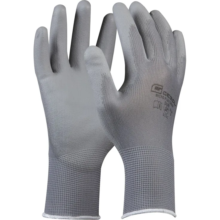 Arbeitshandschuh MICRO FLEX Größe 7 (S) grau Feinstrick mit PU-Beschichtung 1 Paar