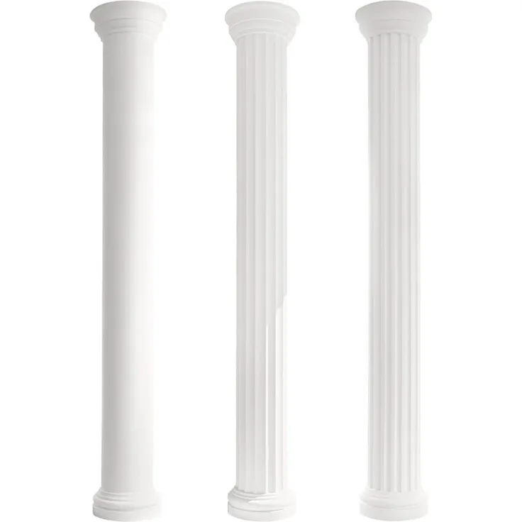 Prestige Decor - Säulen und Halbsäulen Fassade rund Set Auswahl 255mm LC101:Volle Säule, Schaft kanneliert