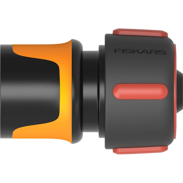 Fiskars Flow Schlauchanschluss 19 mm, Schlauchverbinder, Schlauchkonnektor, Kunststoff, Schwarz, Rot, Orange, 1027074