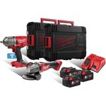 Milwaukee M18PP2E-503X Schlagschrauber-Winkelschleifer Set