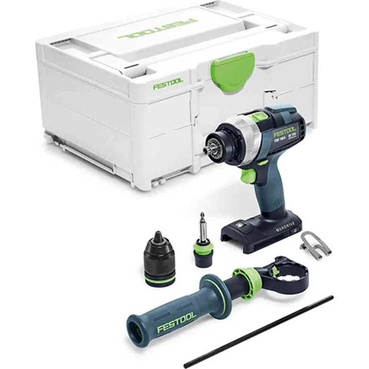 Festool QUADRIVE TDC 18/4 I-Basic Akku-Bohrschrauber 18V Brushless 75Nm + Zubehör + Koffer - ohne Akku - ohne Ladegerät