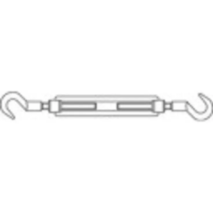 TOOLCRAFT 136620 Spannschloss Haken-Haken M10 Stahl galvanisch verzinkt DIN 1480 1St.