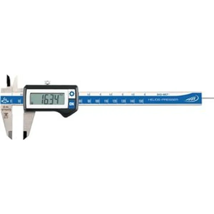 HELIOS-PREISSER 1326417 Digitaler Taschenmessschieber IP67 mit eckigem Tiefenmaß, 150 x 40 mm