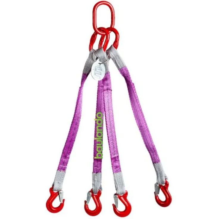 Trizeratop Hebebandgehänge 4 Strang 2100 kg 2 Meter Ã–senhaken Anschlagkette
