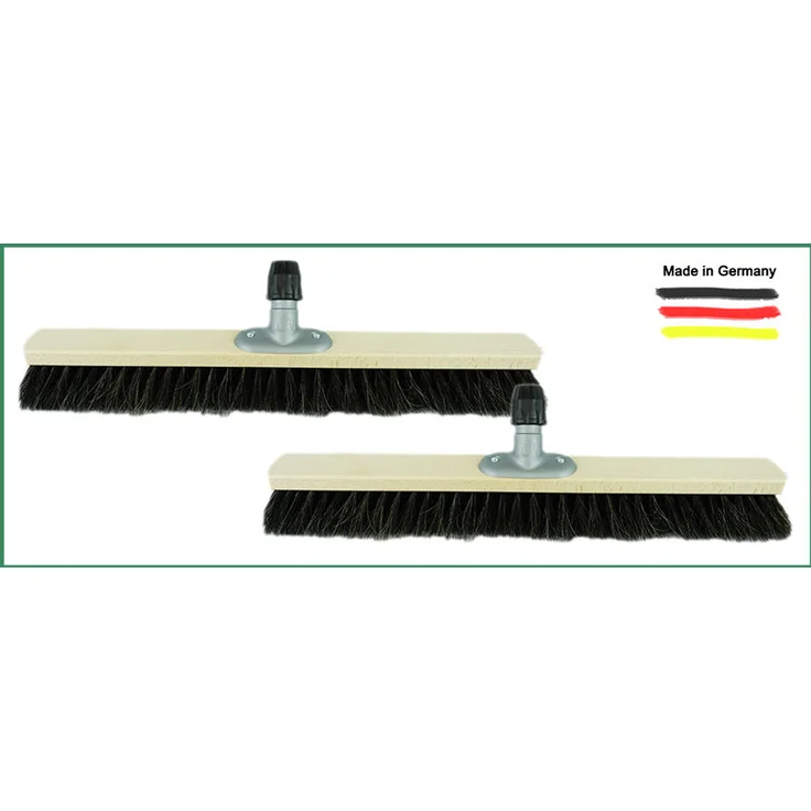 2x Rosshaarbesen 50 cm Besenkopf I Besen ohne Stiel I Rosshaar schwarz I Saalbesen breit Kehrbesen Haushaltsbesen Werkstattbesen Besen Balkon