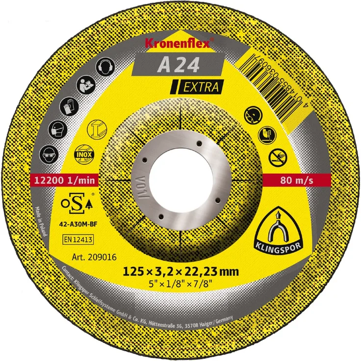 Klingspor A 24 EX Trennscheiben, 125 x 3,2 x 22,23 mm gekröpft - KL-20901