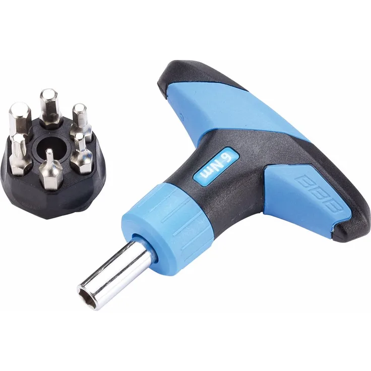 BBB Cycling Unisex-Adult BTL-119 Fahrrad Drehmomentschlüssel TorqueFix 4Nm | Werkzeug mit Inklusive Inbusschlüssel 2, 3, 4, 5, 6 und T25 Torx, schwarz-blau, 6 Nm