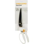 Fiskars Rasenkantenschere GS41 für Form- und Rückschnitt von Rasen und Hecken, Länge 35,5 cm, Gewicht 250 g, Weiß-Orange, FiberComp-Hochwertiger Stahl, Light, 1026917 mittelgroß