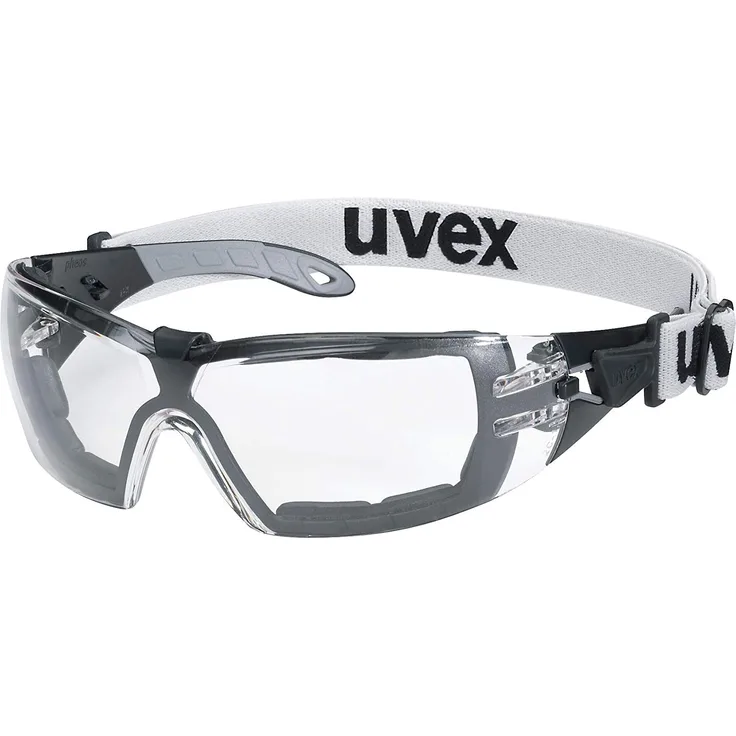 Uvex Pheos Guard Schutzbrille - Supravision Extreme - kratzbeständig Einheitsgröße Transparente Gläser Schwarz-Grau