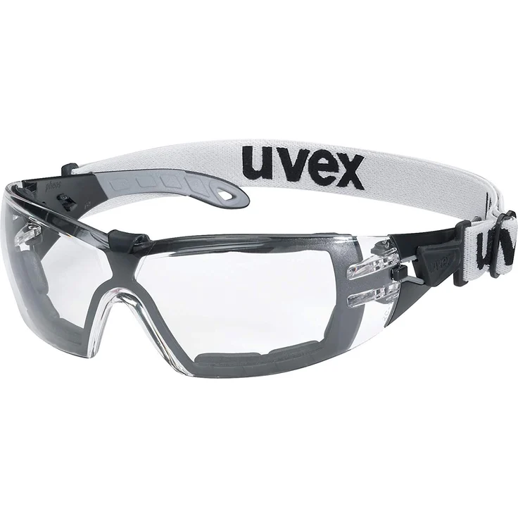 Uvex Pheos Guard Schutzbrille - Supravision Extreme - kratzbeständig Einheitsgröße Transparente Gläser Schwarz-Grau – Bild 1