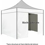 4 Seitenwände vom Pavillon (OHNE STRUKTUR)3X3M - WEIß - 3 Wände ohne Fenster + eine Wand mit einer Tür - Polyester mit 520G - M2 PVC-Beschichtung,