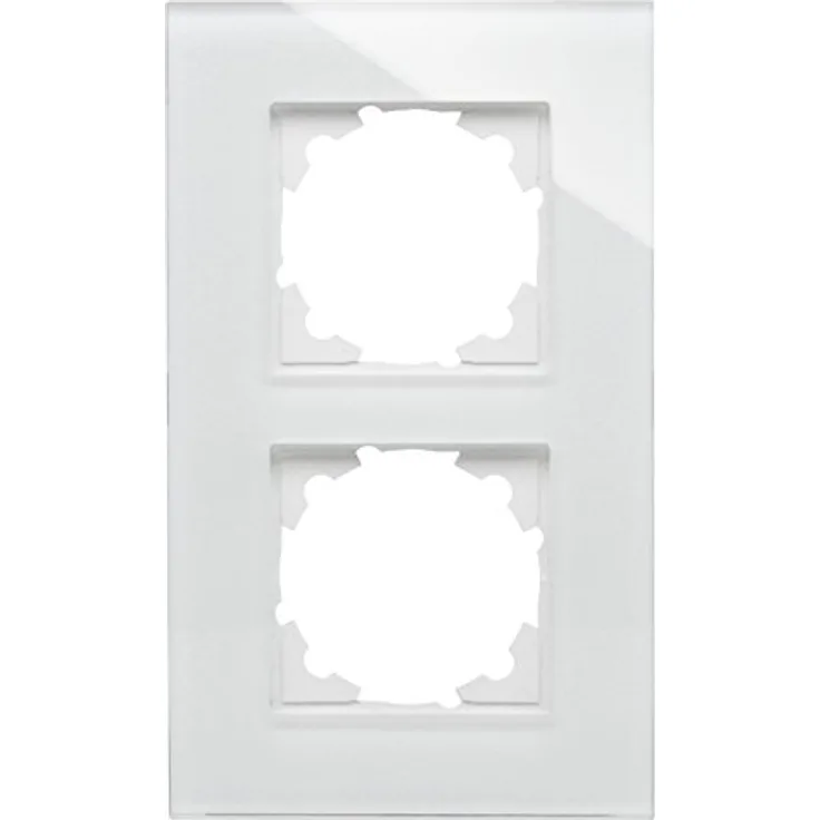 Kopp Glas-Abdeckrahmen 2-Fach reinweiß für Schalterprogramm Athenis und HK07 405402001, weiß