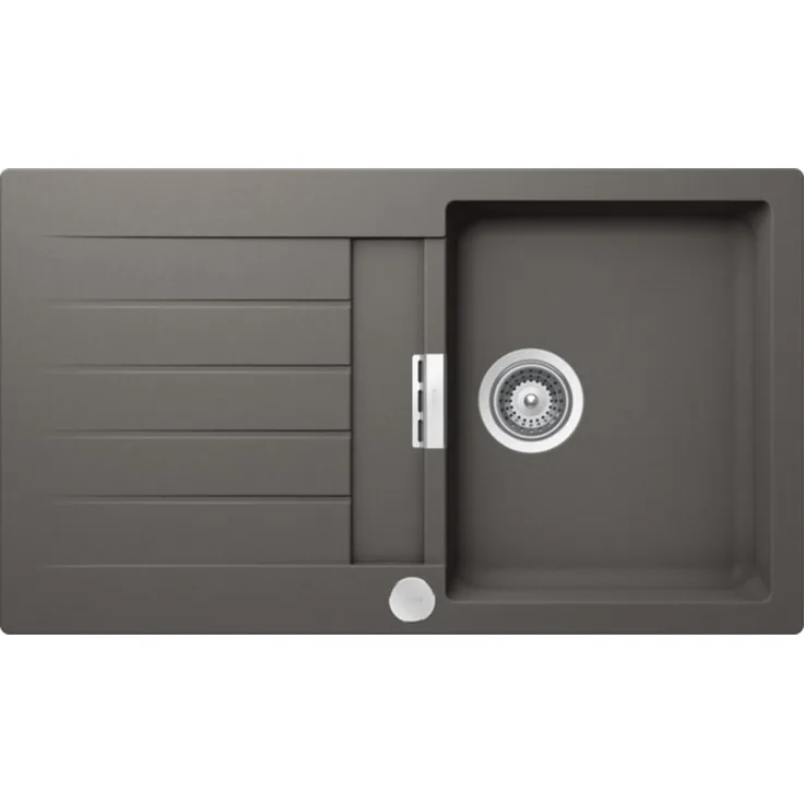 SCHOCK hochwertige Küchenspüle 86 x 50 cm Signus D-100 Silverstone - CRISTADUR graue Spüle mit Abtropffläche ab 45 cm Unterschrank-Breite