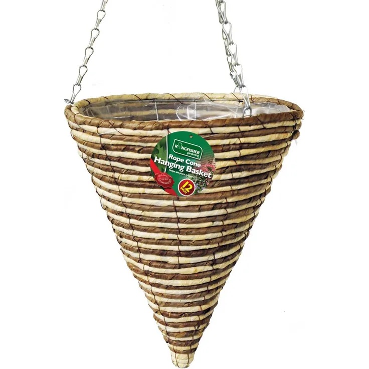 Kingfisher 30 cm Seil Konus Garten Torrontes gefüttert Korb 40 cm Kette zum Aufhängen
