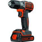 Black+Decker Autosense 1,5 Ah Li-Ion Akku-Bohrschrauber (18 V, automatische Drehmomentvorwahl, Akkustand-Anzeige, LED-Leuchte, Griffgummierung, mit zwei Akku, Ladegerät und Koffer) ASD184K