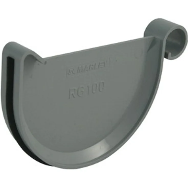 Marley Rinnen-Endstück NW 125 mm, für links und rechts, halbrund, grau 