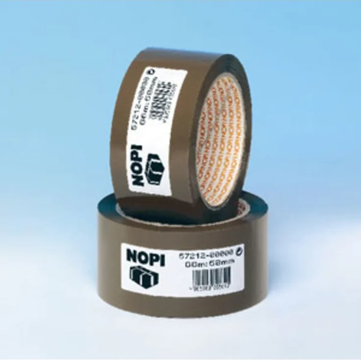 NOPI Packband, PP, selbstklebend, 50 mm x 66 m, braun