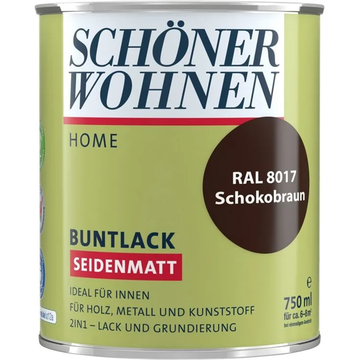 SCHÖNER WOHNEN-Kollektion Lack Home Buntlack , seidenmatt, 750 ml, schokobraun RAL 8017