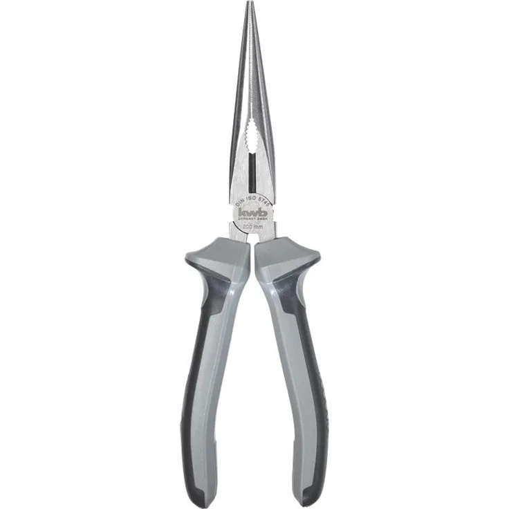 kwb Profi Flachrund-Zange - Flach-Zange 200 mm 382320, nach DIN ISO 5745, gerade Form, Schneidkanten induktiv gehärtet