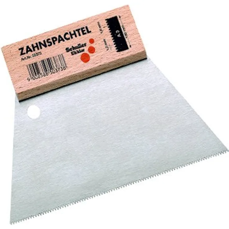 SCHULLER Zahnspachtel mit Holzgriffleiste, breite 180 mm, Spitzzahnung 1,8 mm, 1 Stück, 50372