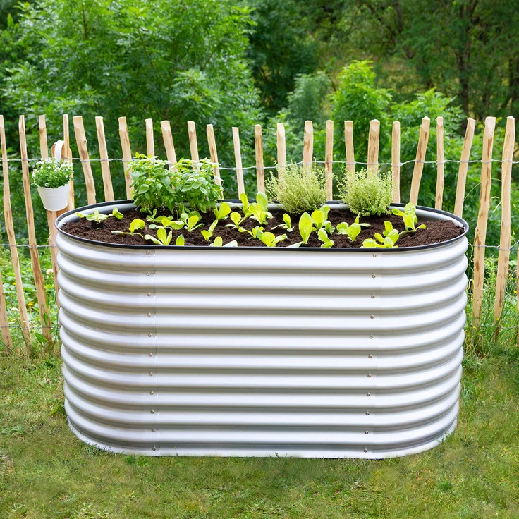 Westmann Metall Hochbeet Grow Faster silber 160 x 80 x 82 cm
