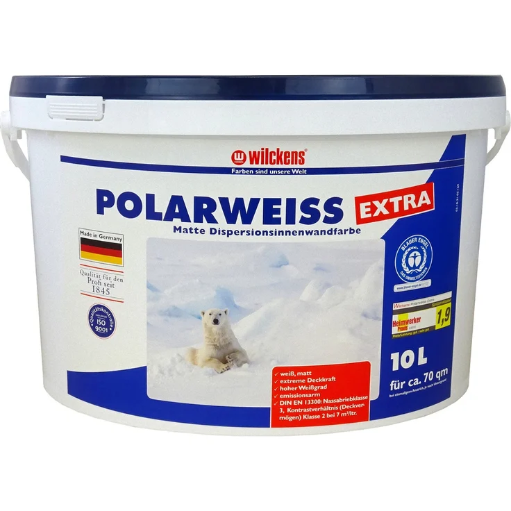 Wilckens - Wilckens Polarweiss Extra Weiß Innenfarbe Wandfarbe hochdeckend Wohnraumfarbe - weiß – Bild 1