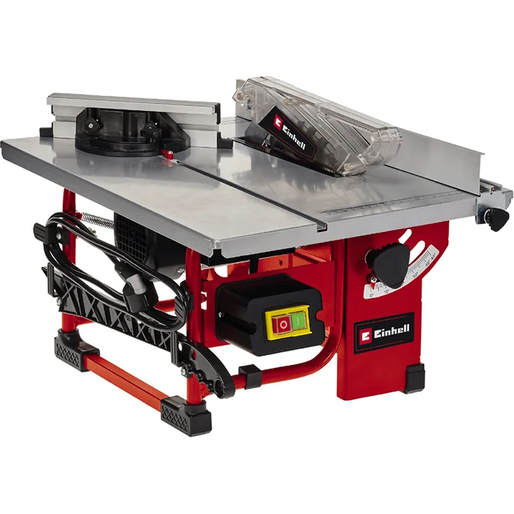 Einhell Tischkreissäge TC-TS 200 (max. 800 W, 200x16 mm Sägeblatt, wartungsarm und mobil, inkl. 45° Anschlag, Sägeblatt und Werkzeug, Spaltkeil, Schiebestock)