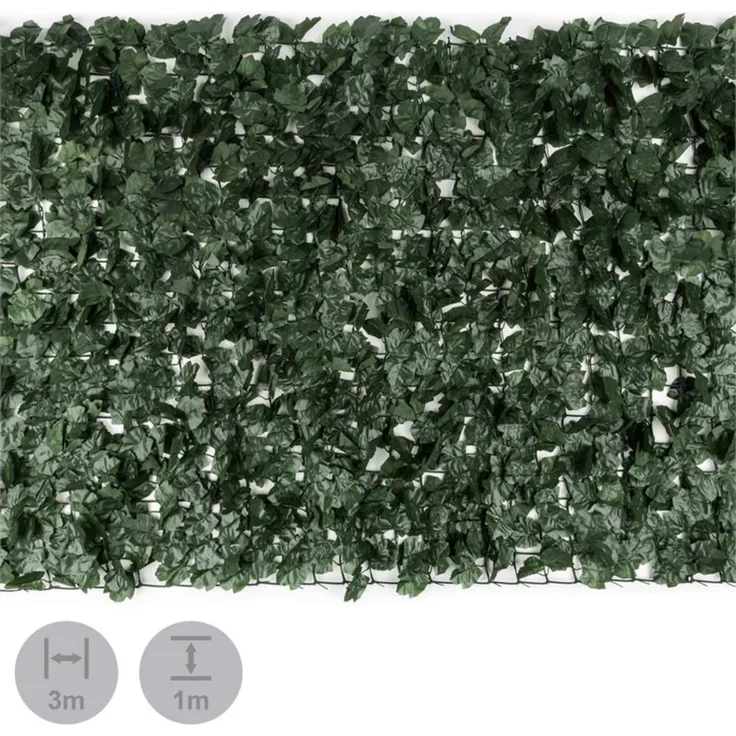 Fency Dark Ivy Sichtschutzzaun Windschutz 300x100 cm Efeu dunkelgrün Dunkelgrün