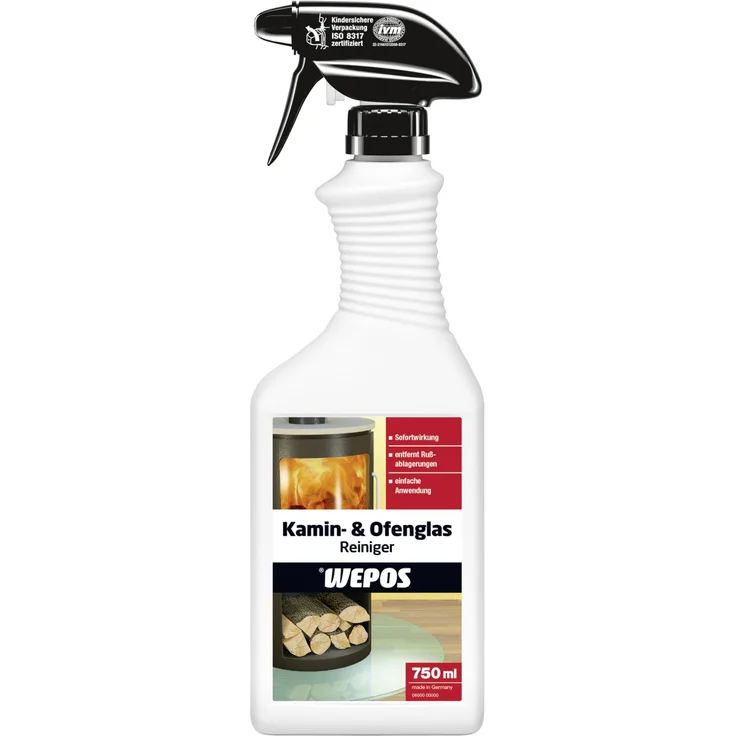 Wepos Kamin- und Ofenglasreiniger 750 ml – Bild 1