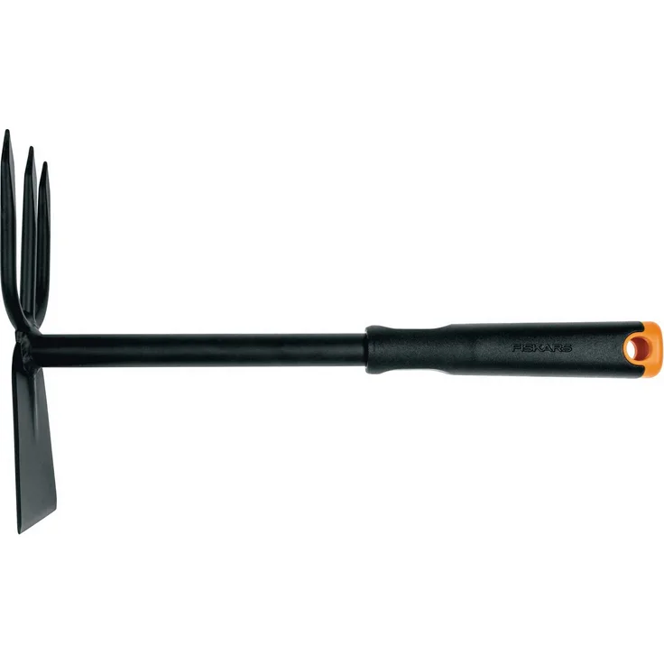 Fiskars Kombihacke, Spitze Zinken, Länge 30,5 cm, Rostfreier Stahlkopf, Kunststoff-Griff, Schwarz-Orange, Ergo, 1027030