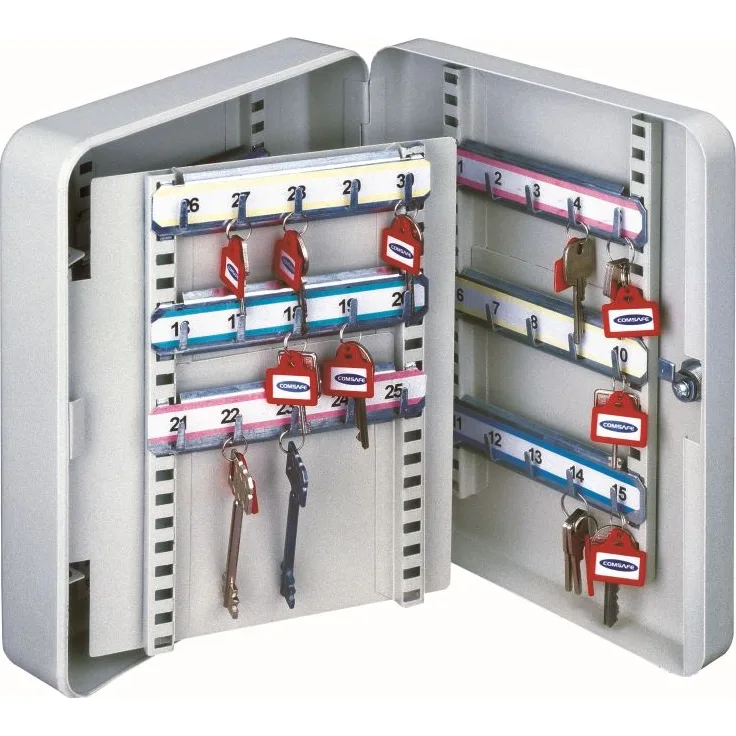 Rottner Schlüsselkassette SK 40 Weiß, Schlüsselkasten, Schlüsselschrank mit 40 Haken, Wandmontage