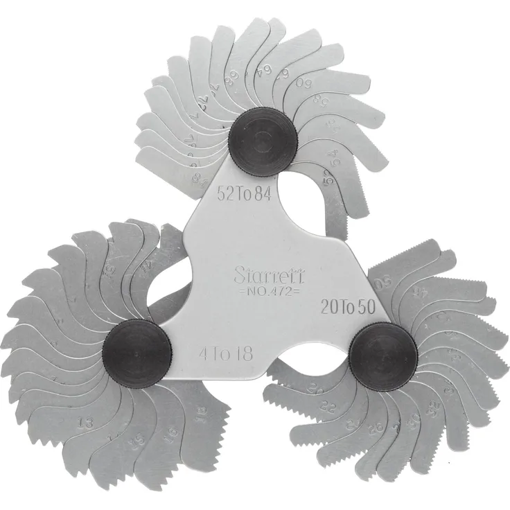 Starrett 473 Schraubsteigungsmesser mit Sperrvorrichtung, 6-60 Gewinde, 30 Blatt