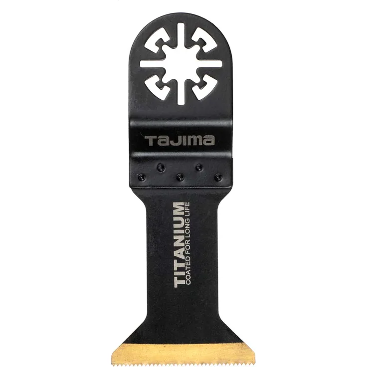 Tajima Sägezubehör (Sägeblatt für Multitool Schnitte in Holz, Kunststoffe, Universalaufnahme 44 mm Titan-Bi-Metall), MBT44