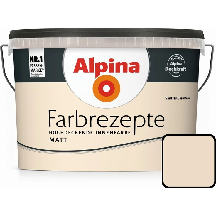 Alpina Farbrezepte Cremiges Hellbraun 2,5 l, sanftes cashmere, Innenfarbe matt – Bild 1