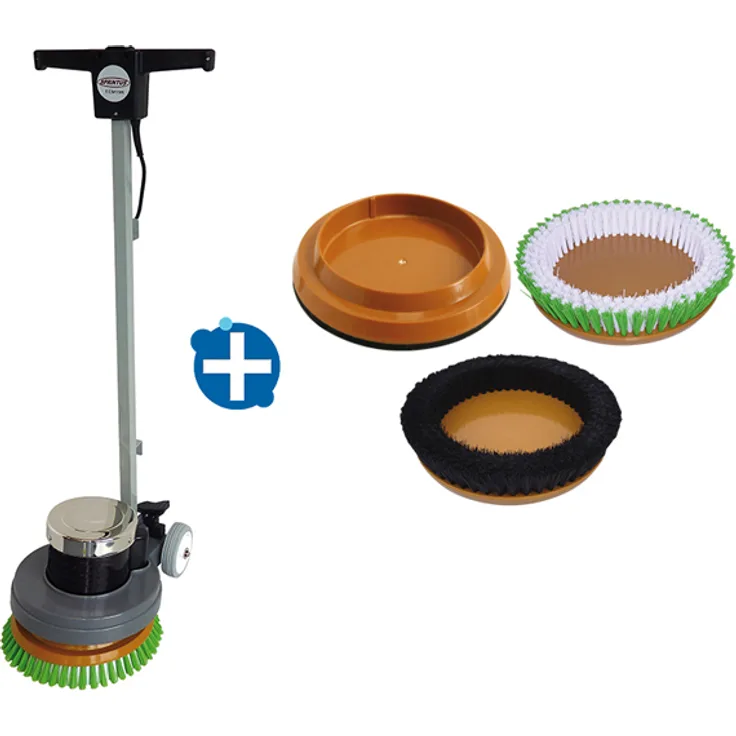 Sprintus EEM 13 R Exzentermaschine Einscheibenmaschine inkl. Scheuer- und Shamponierbürste sowie Pad Treibteller