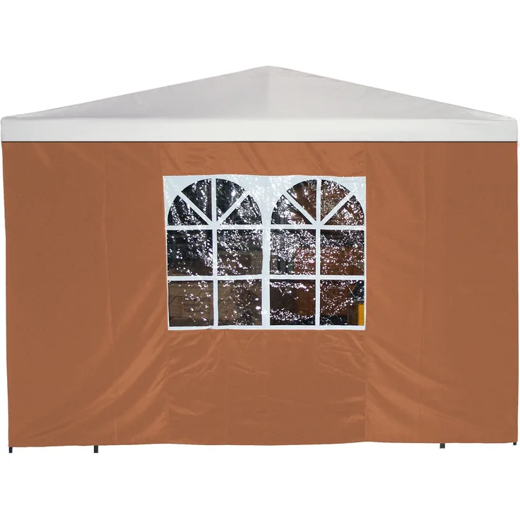 Seitenplane für Pavillon, 3x1,9 Meter, Polyester terracotta mit Fenster