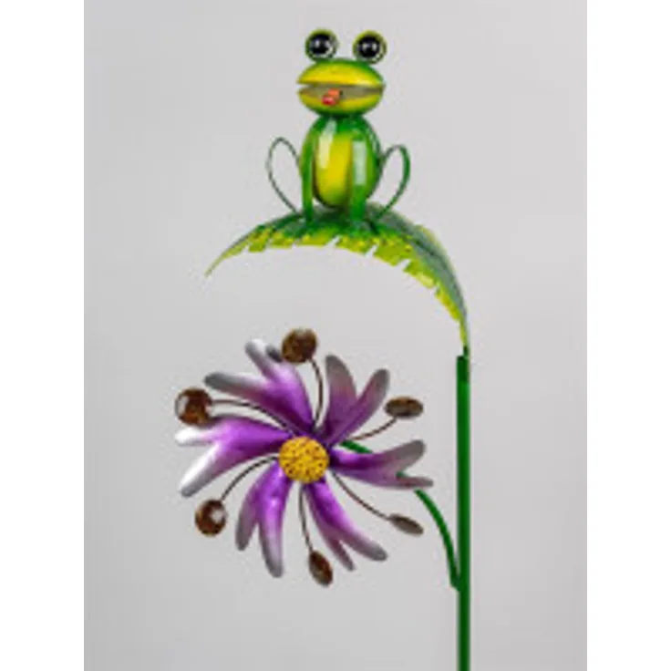 formano Gartenstecker Windrad Frosch auf Blatt