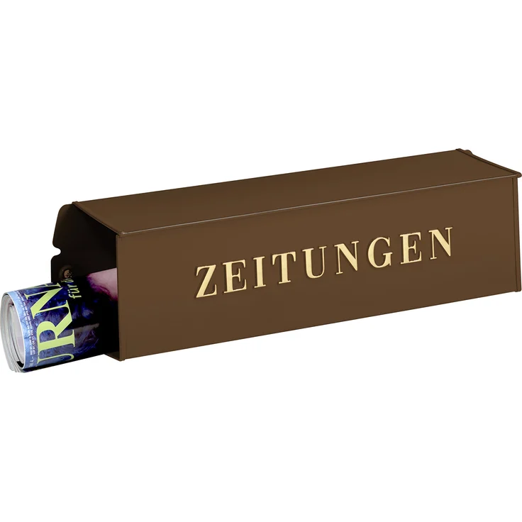 BURG-WÄCHTER Zeitungsbox mit geprägeter Schrift, Metall, 808 K, Kupfermetallic