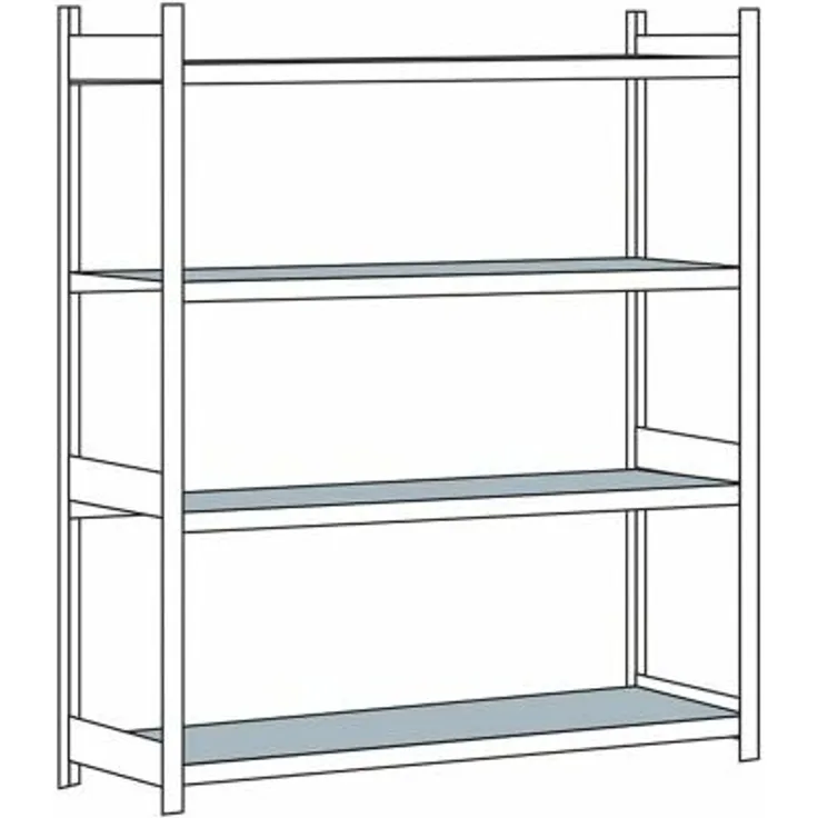 Certeo - Schulte weißspannregal, mit Stahlboden, Höhe 2500 mm - Spannweiße 2250 mm, Tiefe - 4004514215093