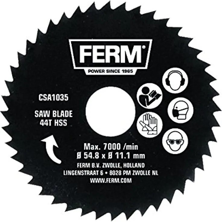 Ferm CSA 1033, Sägeblatt für Holz und Kunststoff, 44 HSS Zähnen