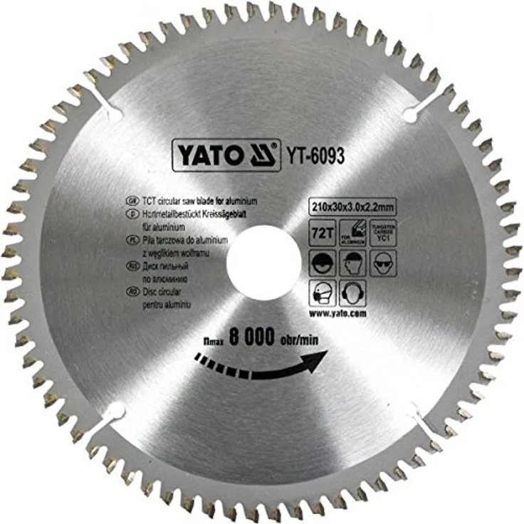 HM Sägeblatt 210 x 30 , 72 Zähne , TFZ , für Alu, Kunststoff, NE-Metalle – Bild 1