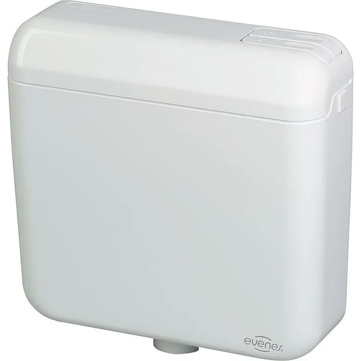 Evenes WC Aufputz Spülkasten mit 2-Mengen weiss tiefhängend 420x390x135 mm WC